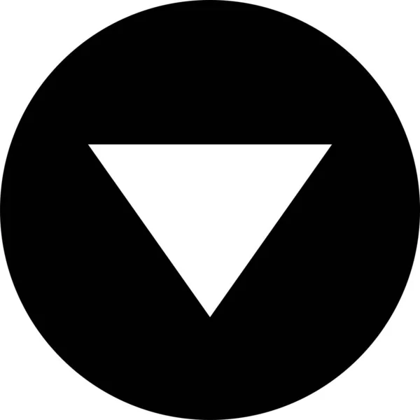 Downward Button Icon Black Vector — Stock Vector