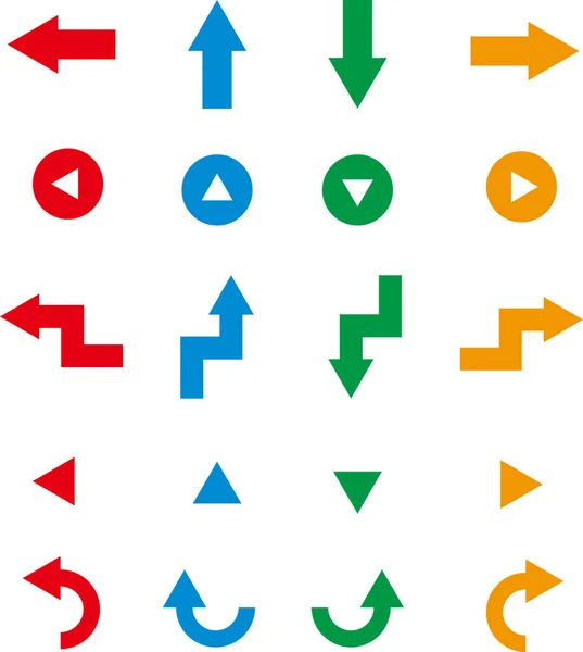 Icono Flecha Establecido Para Dirección Vector — Archivo Imágenes Vectoriales