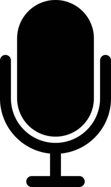 Siyah Mikrofon Vektör Simgesi — Stok Vektör