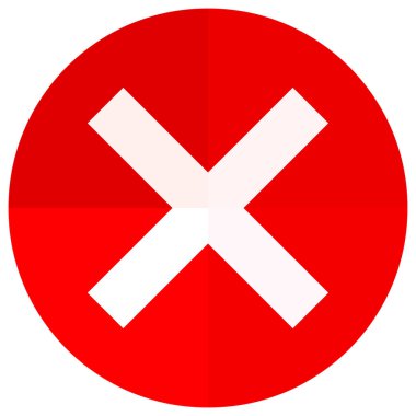 Uyarı veya tehlike gibi şeyleri gösteren kırmızı haç işareti simgesi. Vektör.