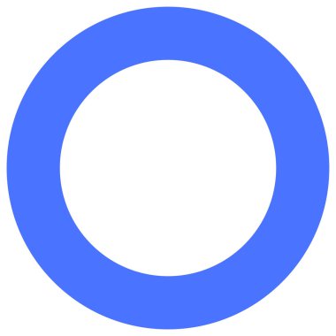 Mavili daire simgesi. Doğru yanıtları ve onayları temsil edebilecek vektörler.