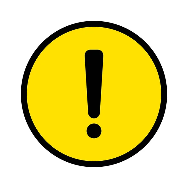 Ícone Exclamação Redondo Amarelo Representa Cautela Aviso Etc Vetor — Vetor de Stock