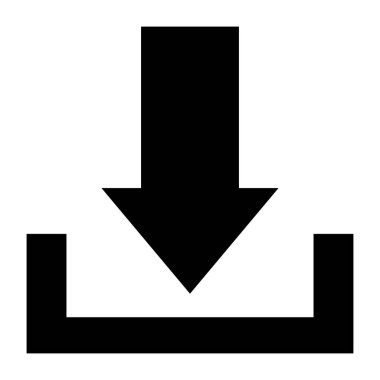 Düz Tasarım İndirme Mark Simgesi. vektör.