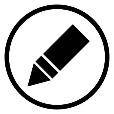 Dairelerle çevrili kalem simgesi. vektör.