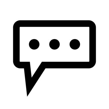 Konuşma baloncuğunun bir simgesi. Basit ve çok yönlü vektör simgesi.