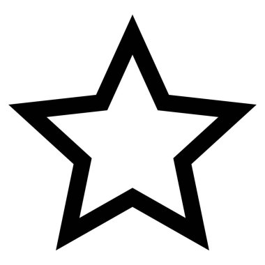 Siyah yıldız ikonu. Düz tasarım vektörü.