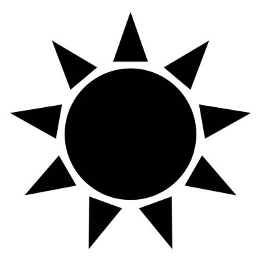 Güneşin altındaki siluet simgesi. Hava durumu hakkında düz vektör çizimi.