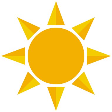 Parlak güneş ikonu. Düz vektör.