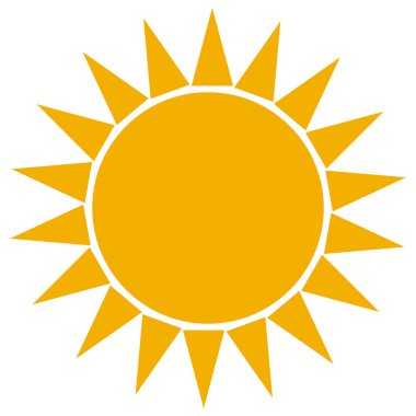 Basit ve düz güneş çizimi. vektör.