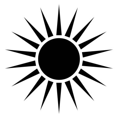 Güneşin altındaki siluet simgesi. Düz vektör.