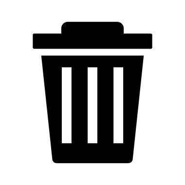 Basit çöp kutusu simgesi. Düz vektör.