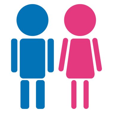 Erkek ve kadın piktogramları. Düz vektör tasarımı.