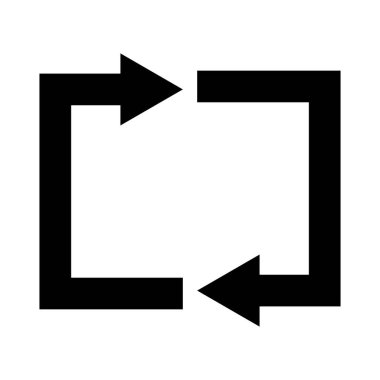 Ok döndürme simgesi. Düz tasarım vektör simgesi.