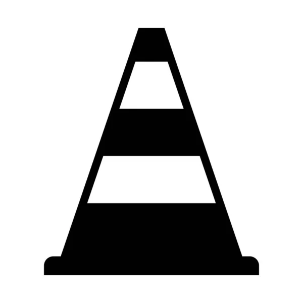 安全コーンアイコン 交通のための平らなベクトル — ストックベクタ