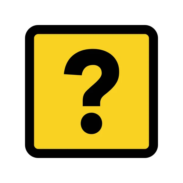Ένα Τετράγωνο Κουτί Ερωτημάτων Επίπεδο Κίτρινο Απλό Διάνυσμα — Διανυσματικό Αρχείο