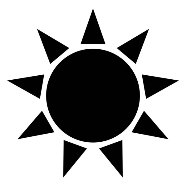 Икона Силуэта Солнце Плоская Векторная Иллюстрация Погоды — стоковый вектор