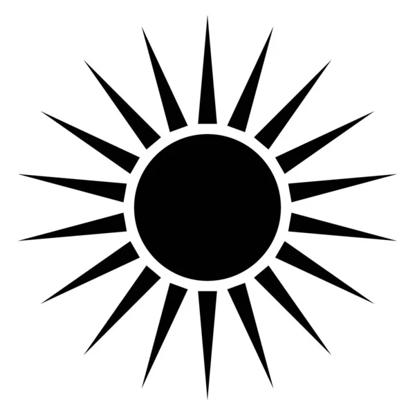 Silhouette Icon Sun Flat Vector — Stock Vector