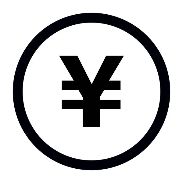 Platt Design Cirkel Yen Mynt Vektor — Stock vektor