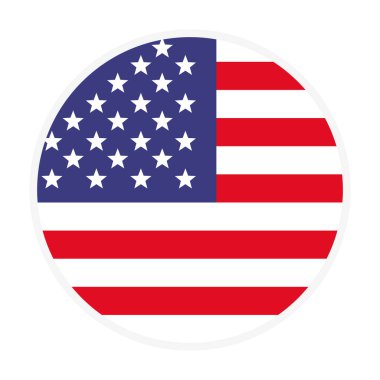 Yuvarlak Amerikan Bayrak Simgesi. vektör.