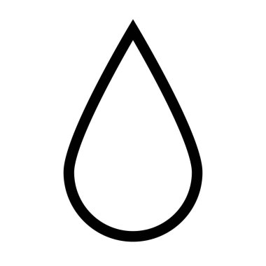 Siyah ana hatlı su damlası ikonu. vektör.