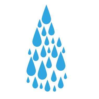Su damlası ikonu bir su damlası koleksiyonundan oluşur. Vektör.