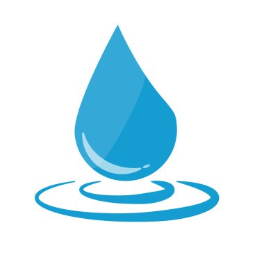 Suyun yüzeyine düşen damlaların tasviri.