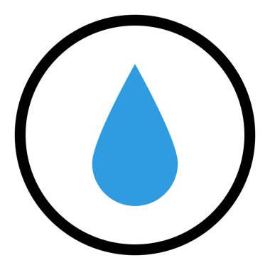 Siyah dairelerle çevrili su damlacıkları. vektör