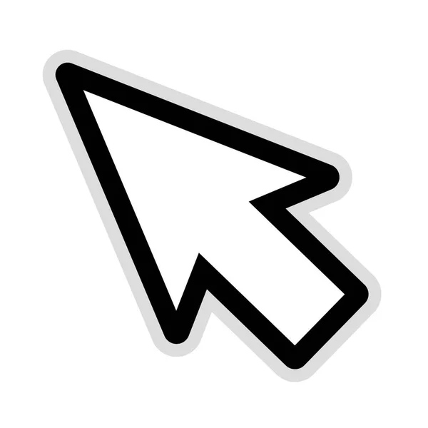 Mauszeiger Symbol Mit Einem Rand Einfacher Vektor — Stockvektor