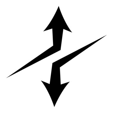 Kırılacak ok simgesi. Yukarı ve aşağı simge seti.