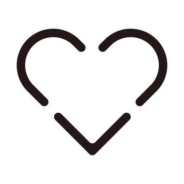 Modaya uygun siyah kalp işareti simgesi. Basit vektör.