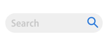 Arama barı. Mavi büyüteçle. vektör.