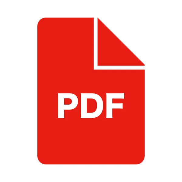 Pdfファイルベクトルアイコン 赤フラットデータ — ストックベクタ