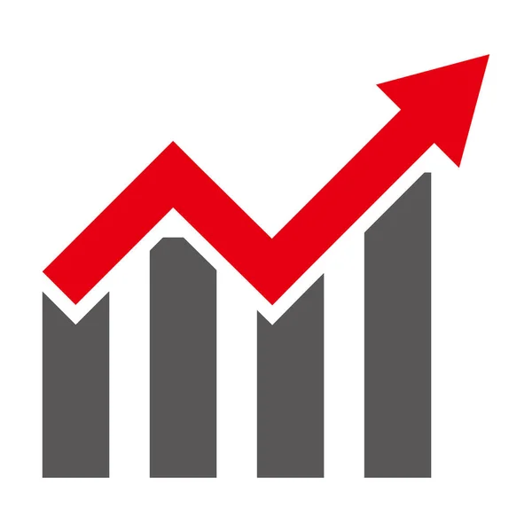 Yükselen Grafik Simgesi Vektör — Stok Vektör