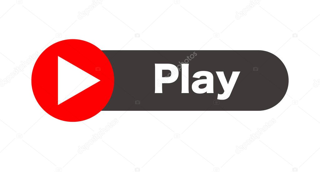 Play button and play logo of Play. vector.