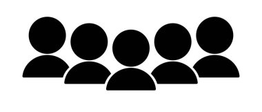 İnsanların simgesi. Simsiyah basit düz tasarım vektörü.