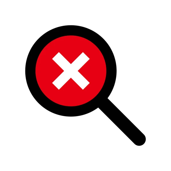 Cross Mark Magnifying Glass Icon Vector — 图库矢量图片