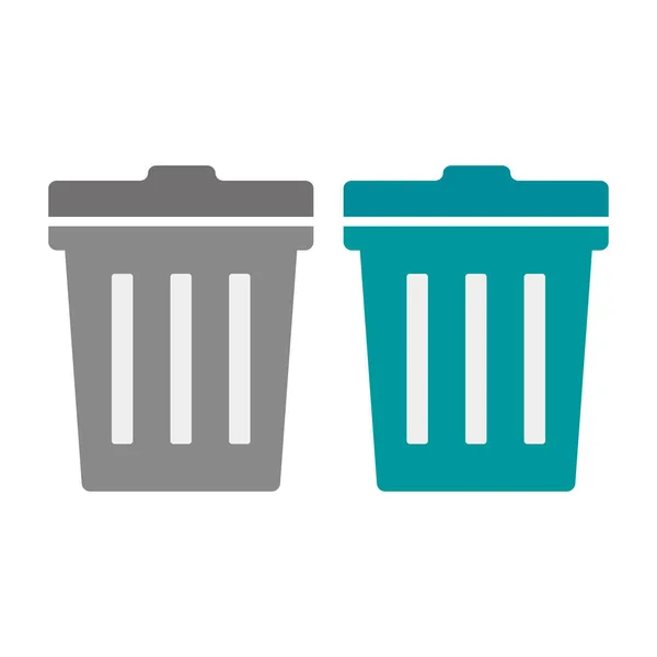 Flat Design Trash Icon Set Vektor — Stockvektor