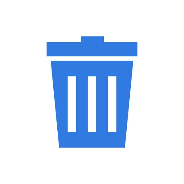 Blauer Mülleimer Verschwenden Oder Löschen Vektorsymbol — Stockvektor