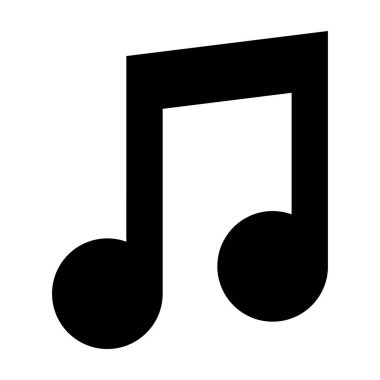 Black music note icon. Music symbol vector.