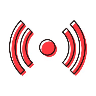 Red stylish radio icon. Vector.
