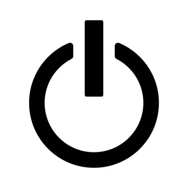 Power icon Vector Illustration in black.