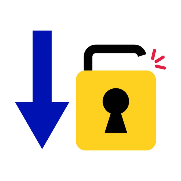 Security Tolerance Lowered Unlock Icon Vector — Stockový vektor