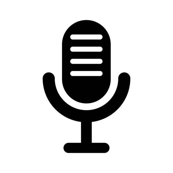 Mikrofon Simgesi Düz Tasarımı — Stok Vektör