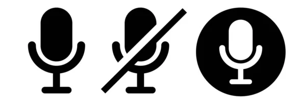 Microphone Icon Set Flat Design Vector — 图库矢量图片