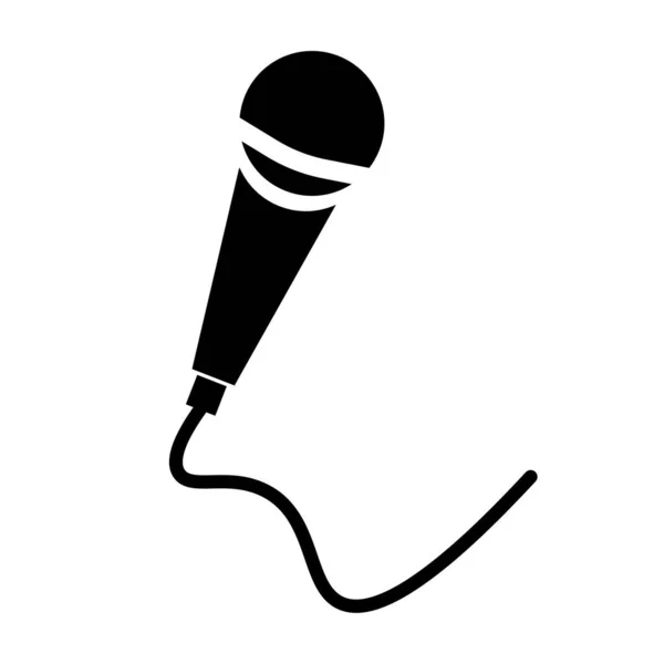Corded Hand Microphone Icon Vector — Stok Vektör