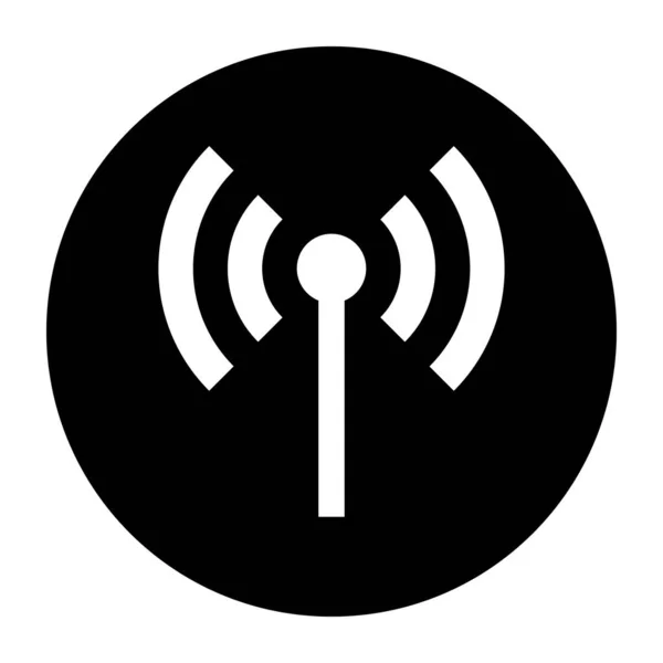 Radio Icon Black Circle Vector — Vetor de Stock