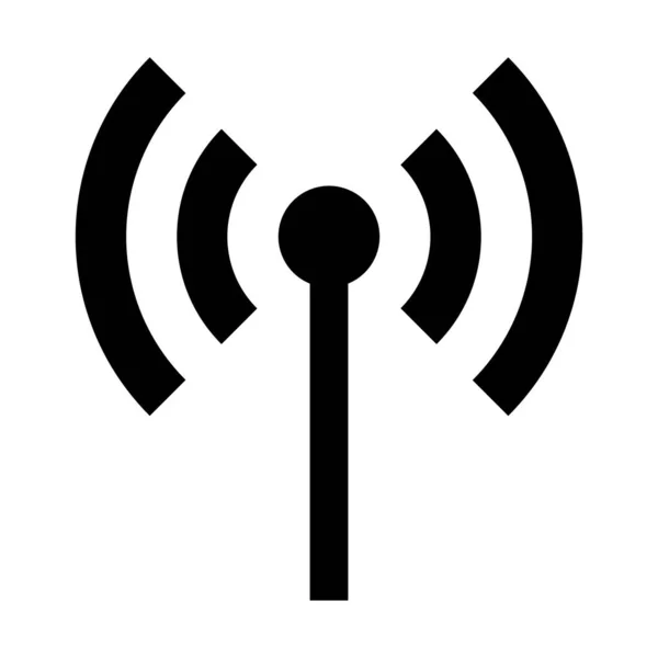 Radio Wave Silhouette Icon Vector — Vetor de Stock