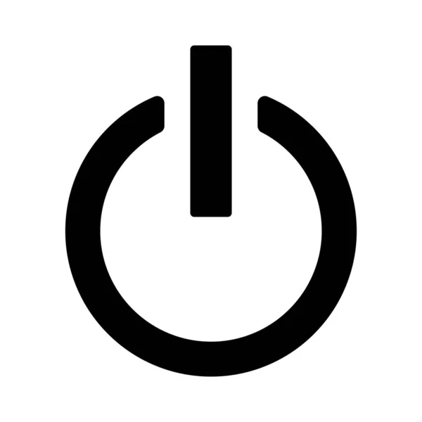 Power Icon Illustrazione Vettoriale Nero — Vettoriale Stock