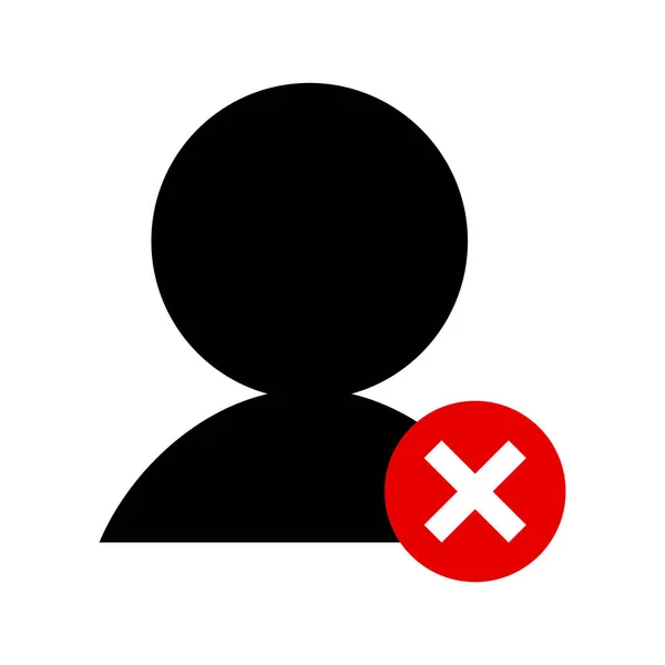 User Silhouette Icon Banned Symbol Icon Vectors — Vettoriale Stock