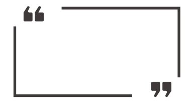 Frame with double quotation marks. Simple vectors.